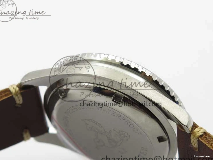 0414 Vintage Seamaster 300 Date T SS B12 Black Dial On Brown Leather Strap A2836 (Free Nylon Strap) WeatherProof 7911